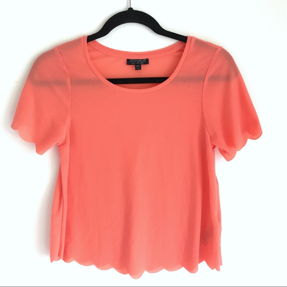Top Shop Sheer Short Sleeve Top